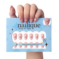 Nailique Press On Nails Short Almond – Handmade Cat Eye Soft Gel Pink Love Heart Design, 26pcs Reusable Nail Tips with Glue & Remover, Romantic Valentine Wedding Everyday Manicure