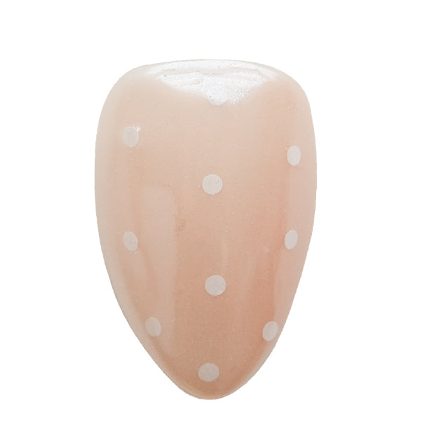 NAILIQUE Press On Nails Short Almond, Handmade Soft Gel Chrome Glazed Donut Nude White Polka Dot Fake Nails, 26pcs Reusable Nail Tips with Glue & Remover, Salon Quality Wedding & Everyday Manicure