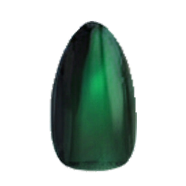 Short almond-shaped emerald green press-on nails by Nailique, reusable gel tips with glue and remover for salon-quality manicure.