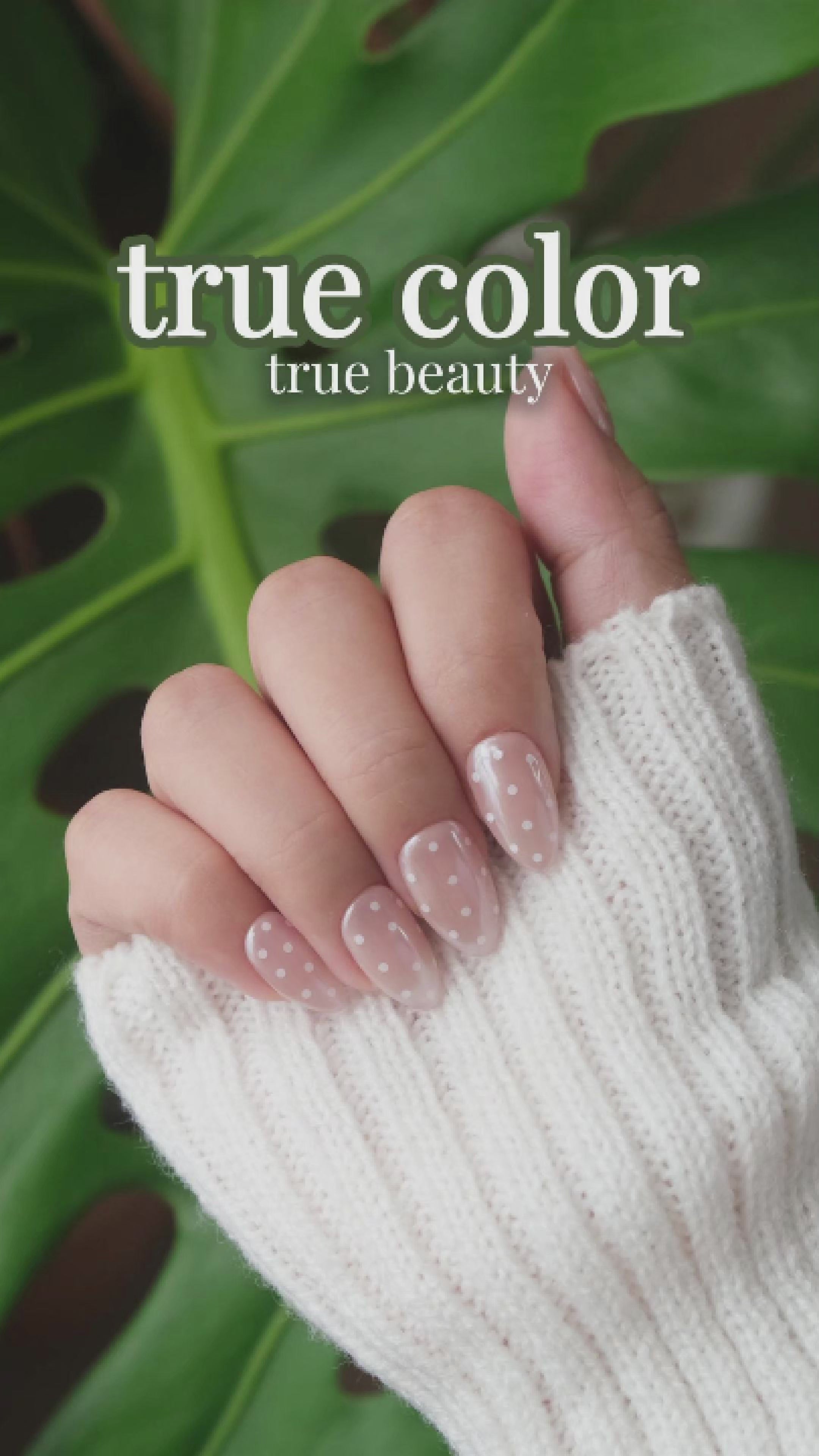 NAILIQUE Press On Nails Short Almond, Handmade Soft Gel Chrome Glazed Donut Nude White Polka Dot Fake Nails, 26pcs Reusable Nail Tips with Glue & Remover, Salon Quality Wedding & Everyday Manicure
